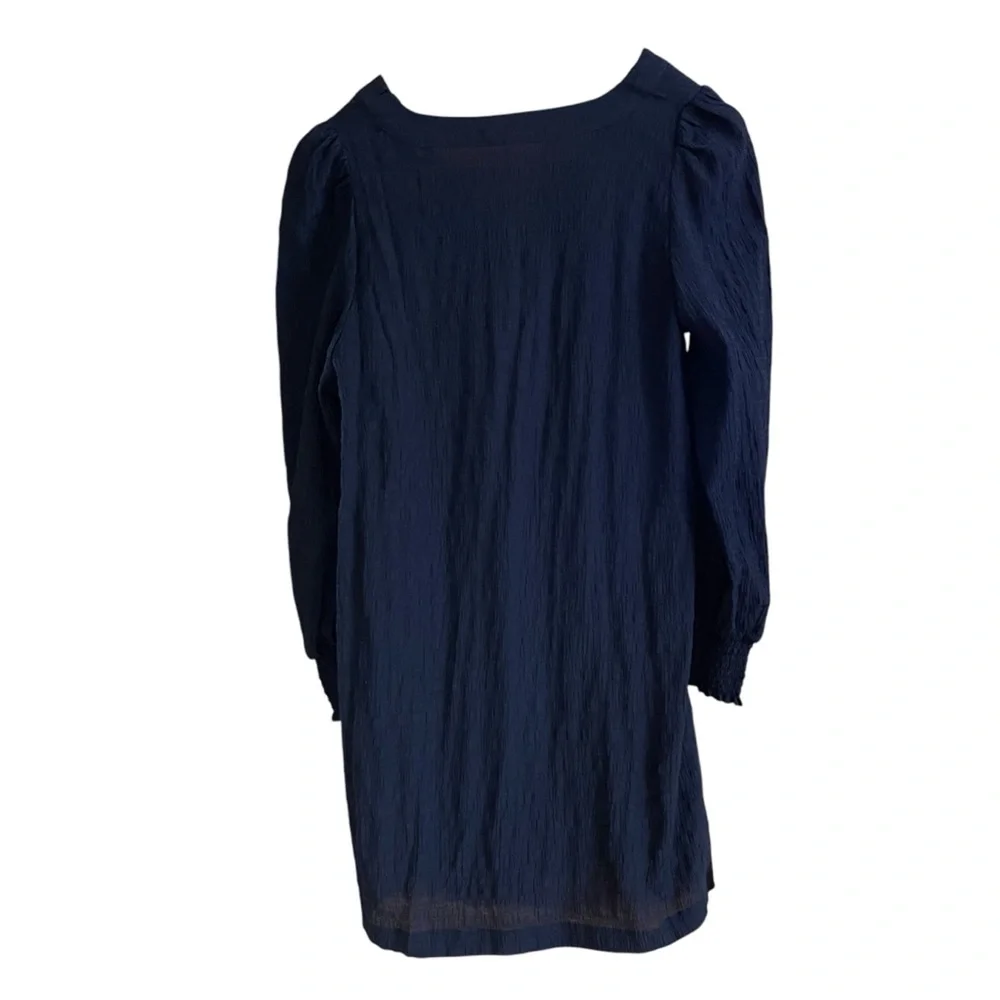 BB‎ Dakota Steve Madden Black Crinkle Crepe Puff Sleeve Mini Dress Smocked Cuffs
